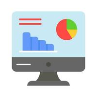 bar gráfico y tarta gráfico en monitor monitor denotando vector de datos analítica