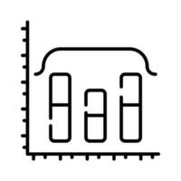 Graphical representation of a vertical bar chart, business chart icon easy to use vector