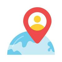 User inside map pointer denoting concept of user location vector
