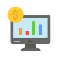 Bar chart and dollar coin representing the analysis and interpretation of financial data, financial data analysis vector