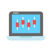 Carefully designed icon of laptop analysis in trendy style, laptop data analytics vector