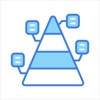 Triangle shape graph, vector design of pyramid of infographics, pyramid chart icon