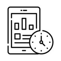 Mobile data management icon in modern style, easy to use icon vector