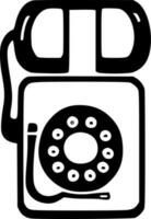 Phone, Black and White Vector illustration