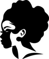 negro mujer - negro y blanco aislado icono - vector ilustración