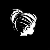 Messy Bun, Minimalist and Simple Silhouette - Vector illustration