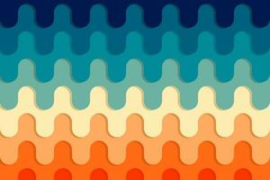 Seamless wave pattern linear vintage color design illustration vector