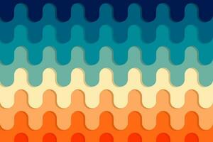 Seamless wave pattern linear vintage color design illustration vector