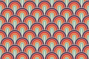 Wave pattern seamless vintage color background design vector