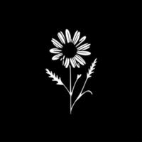 floral - negro y blanco aislado icono - vector ilustración