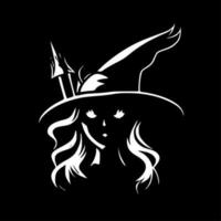 Witch - Black and White Isolated Icon - Vector illustration