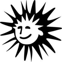 Sunshine, Black and White Vector illustration