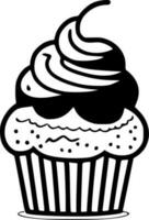 Cupcake, Minimalist and Simple Silhouette - Vector illustration