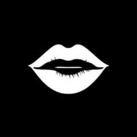 labios - negro y blanco aislado icono - vector ilustración