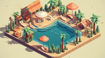 Summer the hottest season summer Illustration Isometric photo