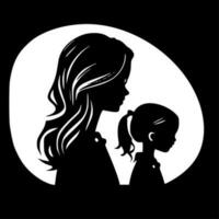 madre hija - minimalista y plano logo - vector ilustración