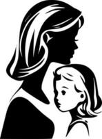 madre hija - minimalista y plano logo - vector ilustración