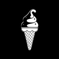 Ice Cream - Black and White Isolated Icon - Vector illustration