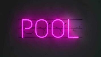 Pool - Title Text Animation With Neon Light and Dark Background Great for greeting videos, opening video, Bumper, cinema, digital video, media publishing, film, short movie, etc video