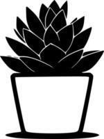 Succulent - Black and White Isolated Icon - Vector illustration