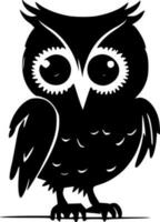 Owl, Black and White Vector illustration