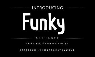 Funky colorful cartoon font type. Vector alphabet