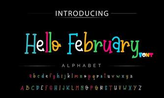 Funky colorful cartoon font type. Vector alphabet