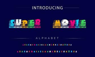 Funky colorful cartoon font type. Vector alphabet