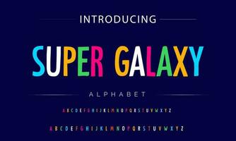 Funky colorful cartoon font type. Vector alphabet