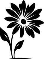 flor - negro y blanco aislado icono - vector ilustración