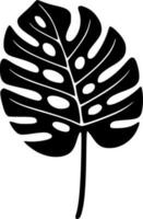 Monstera - Black and White Isolated Icon - Vector illustration