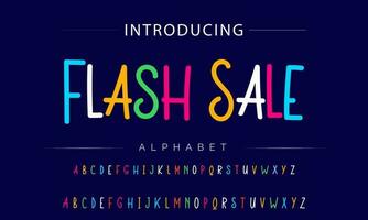 Funky colorful cartoon font type. Vector alphabet