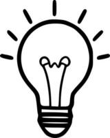 Light Bulb, Black and White Vector illustration