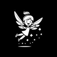 Tooth Fairy - Black and White Isolated Icon - Vector illustration