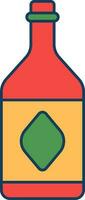 Flat Style Mexican Drink Tri Color Icon. vector