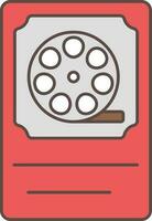 Movie Poster Icon In Red And Gray Color. vector