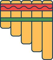 Pan Flute Icon In Orange And Red Color. vector