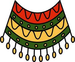 Flat Style Poncho Icon In Tri Color. vector