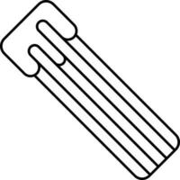 Black Line Art Churros Icon In Flat Style. vector