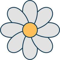 White Flower Icon Or Symbol. vector