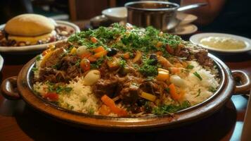 árabe plato generativo ai foto