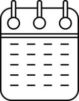 Black Linear Style Calendar Icon Or Symbol. vector