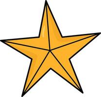 Isolated Yellow Star Icon In Flat Style. vector