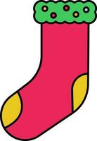 Colorful Sock Icon In Flat Style. vector