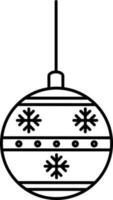 Bauble Hanging Icon In Line Art. vector