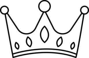 Isolated Crown Icon In Black Line Art. vector