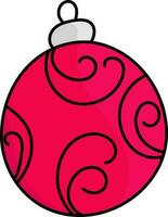 Isolated Hand Drawn Bauble Icon In Fla Style. vector