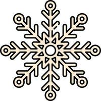 Illustration Of Flat Style Snowflake Icon. vector