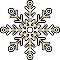 Illustration Of Flat Style Snowflake Icon. vector