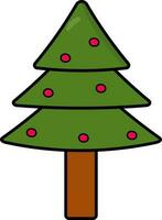 Isolated Christmas Or Xmas Tree Icon In Flat Style. vector